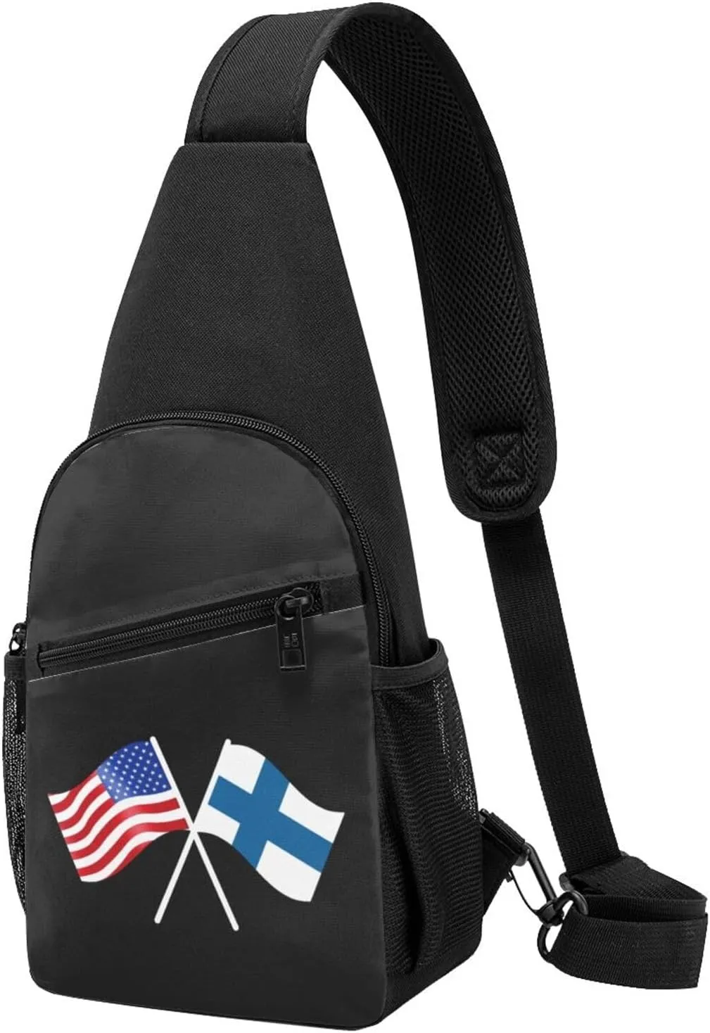 American And Finland Flag Chest Pack Leisure Shoulder Crossbody Chest Bag