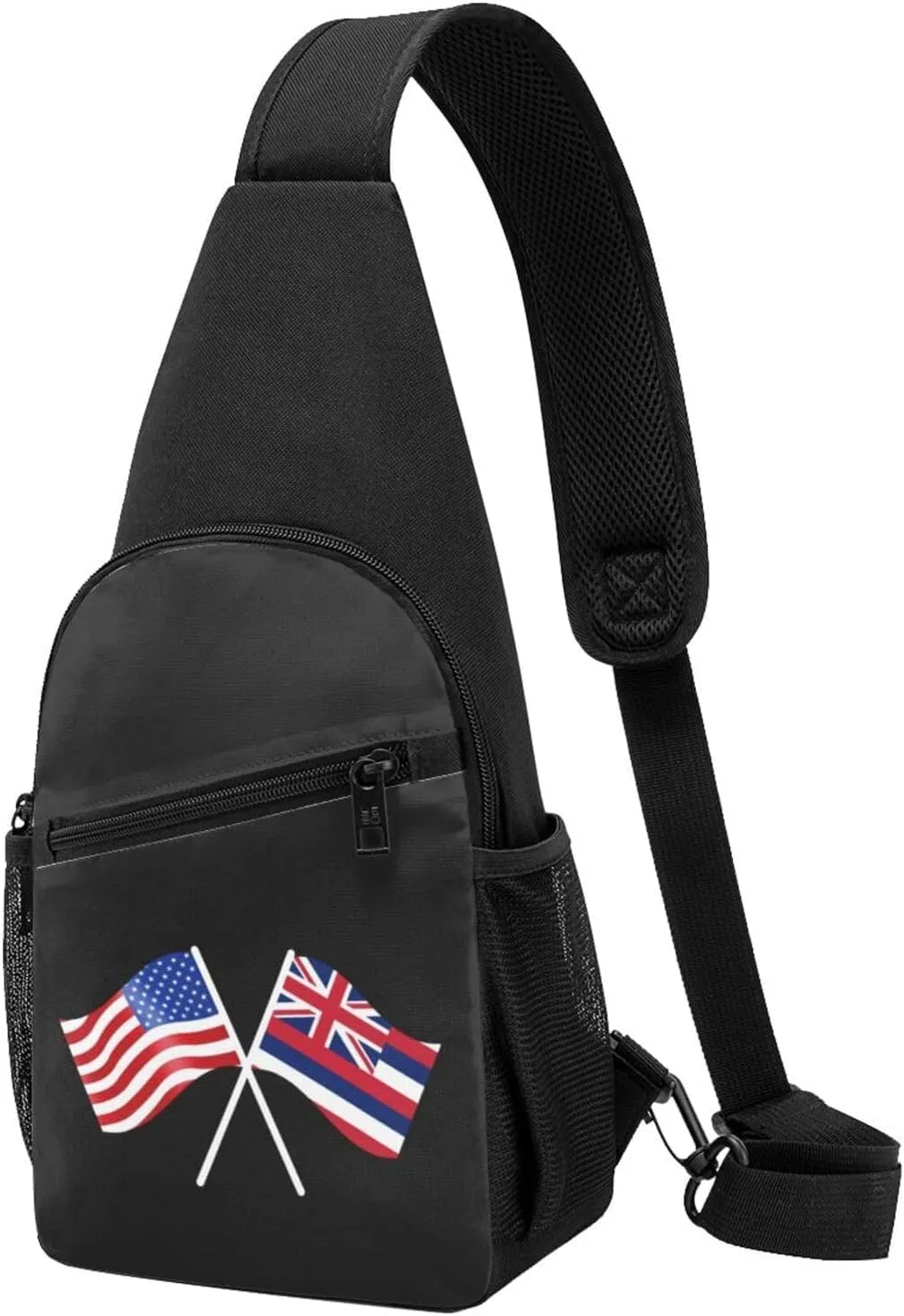 American And Hawaii Flag Chest Pack Leisure Shoulder Crossbody Chest Bag