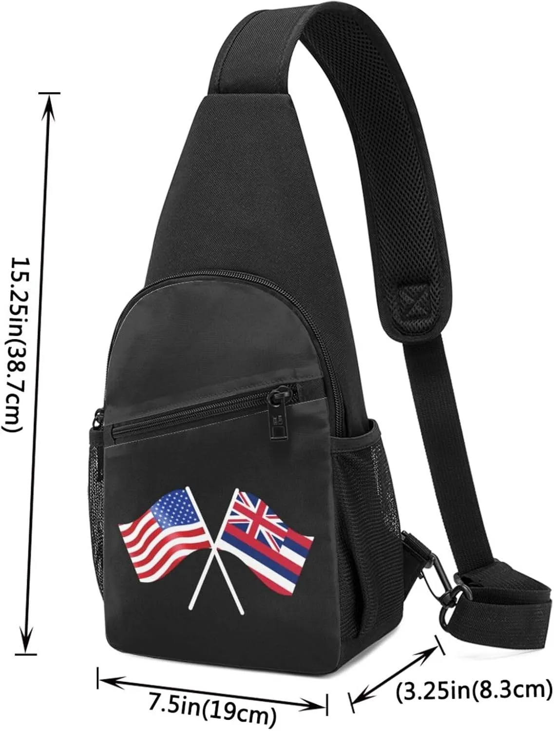 American And Hawaii Flag Chest Pack Leisure Shoulder Crossbody Chest Bag