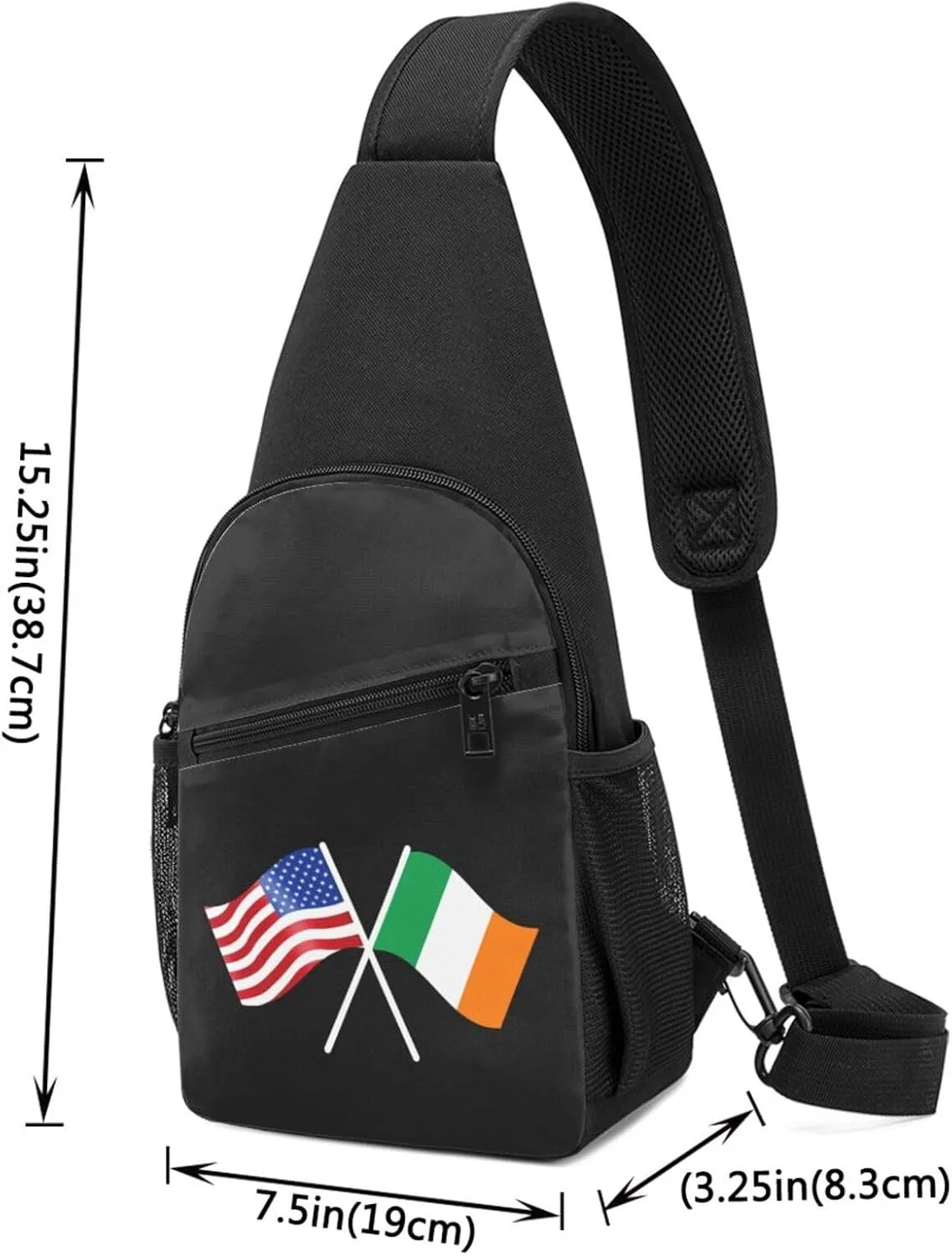 American And Ireland Flag Chest Pack Leisure Shoulder Crossbody Chest Bag