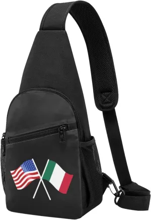 American And Italy Flag Chest Pack Leisure Shoulder Crossbody Chest Bag
