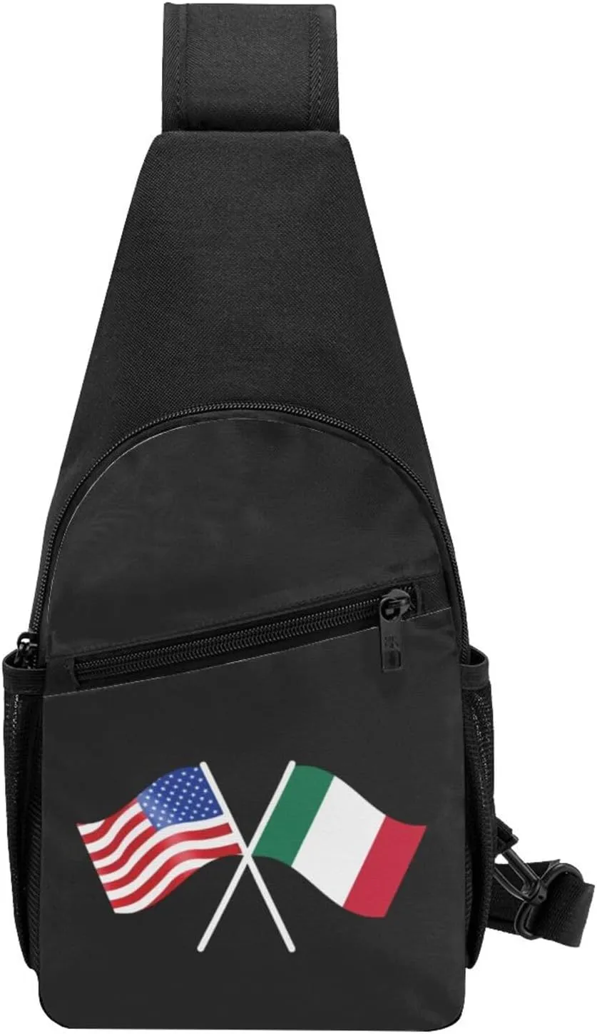 American And Italy Flag Chest Pack Leisure Shoulder Crossbody Chest Bag