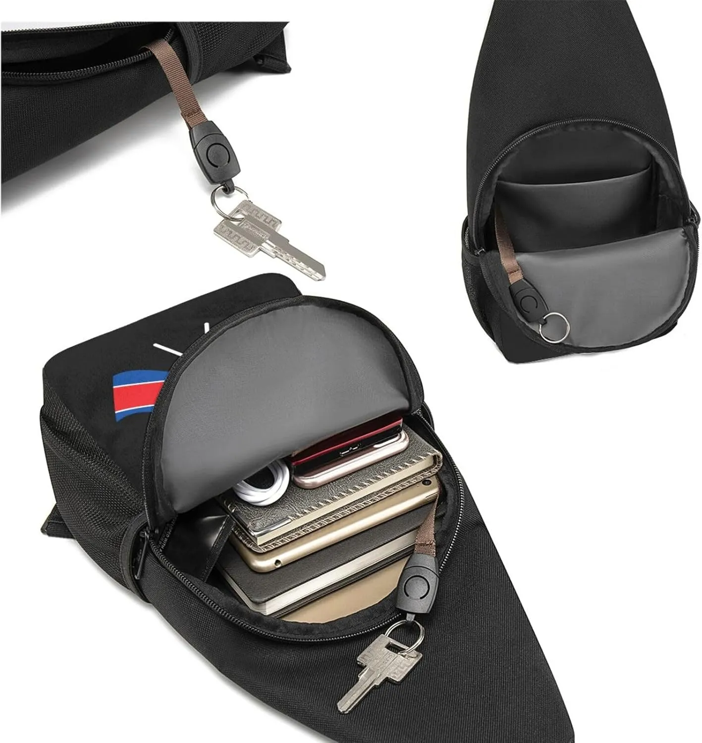 American And North Korea Flag Chest Pack Leisure Shoulder Crossbody Chest Bag