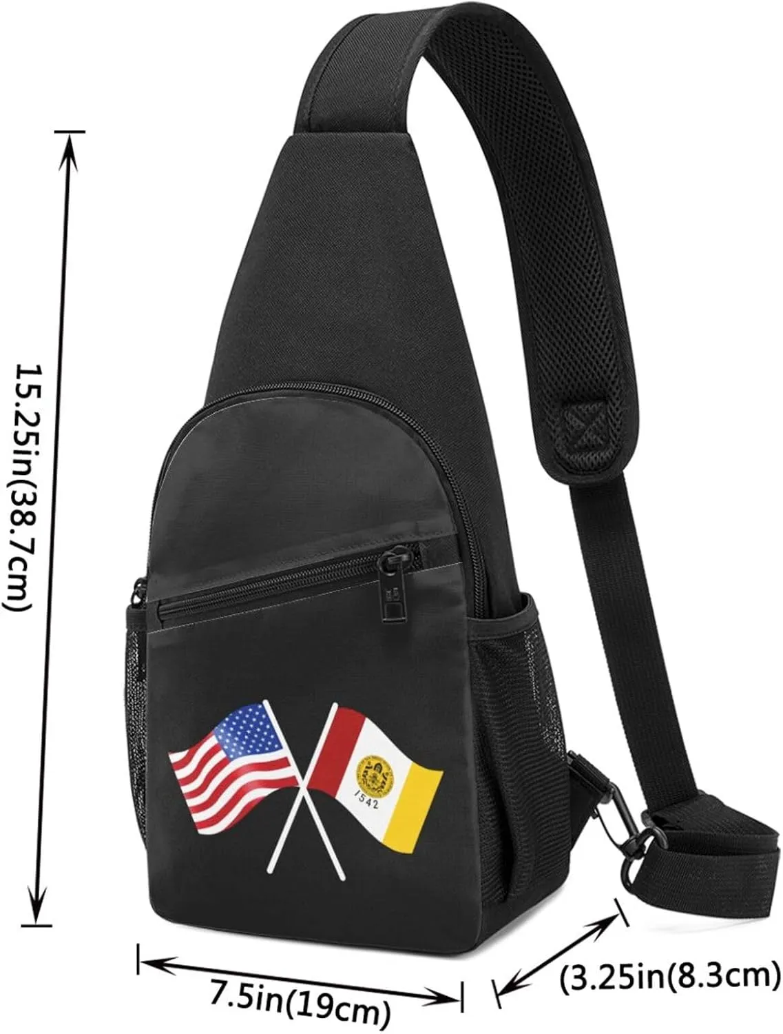 American And San Diego Flag Chest Pack Leisure Shoulder Crossbody Chest Bag