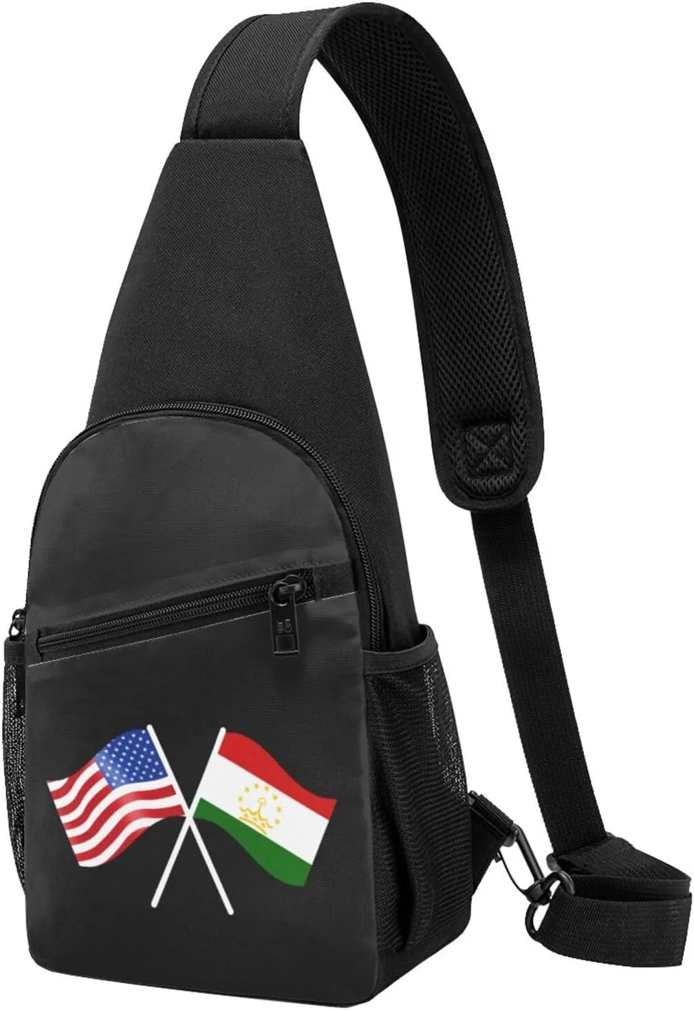 American And Tajikistan Flag Chest Pack Leisure Shoulder Crossbody Chest Bag