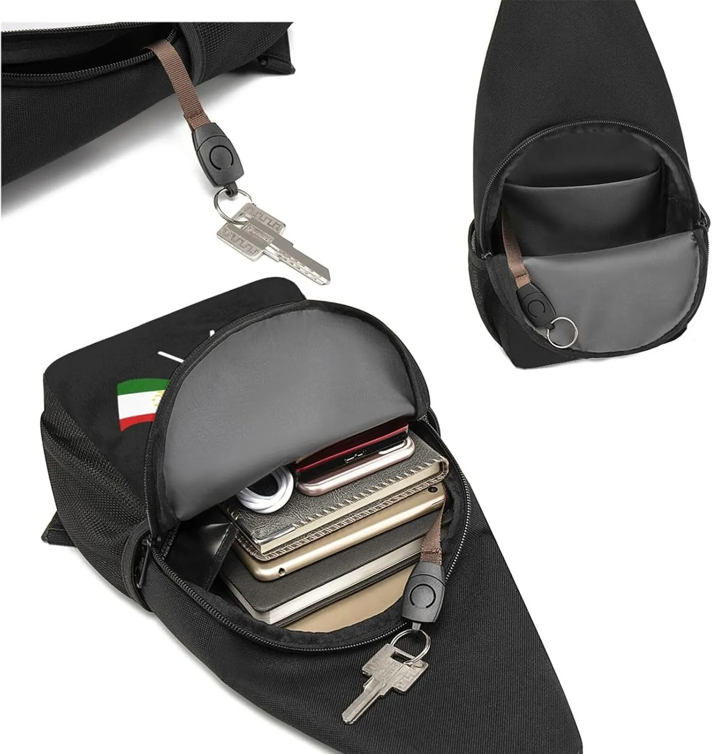 American And Tajikistan Flag Chest Pack Leisure Shoulder Crossbody Chest Bag