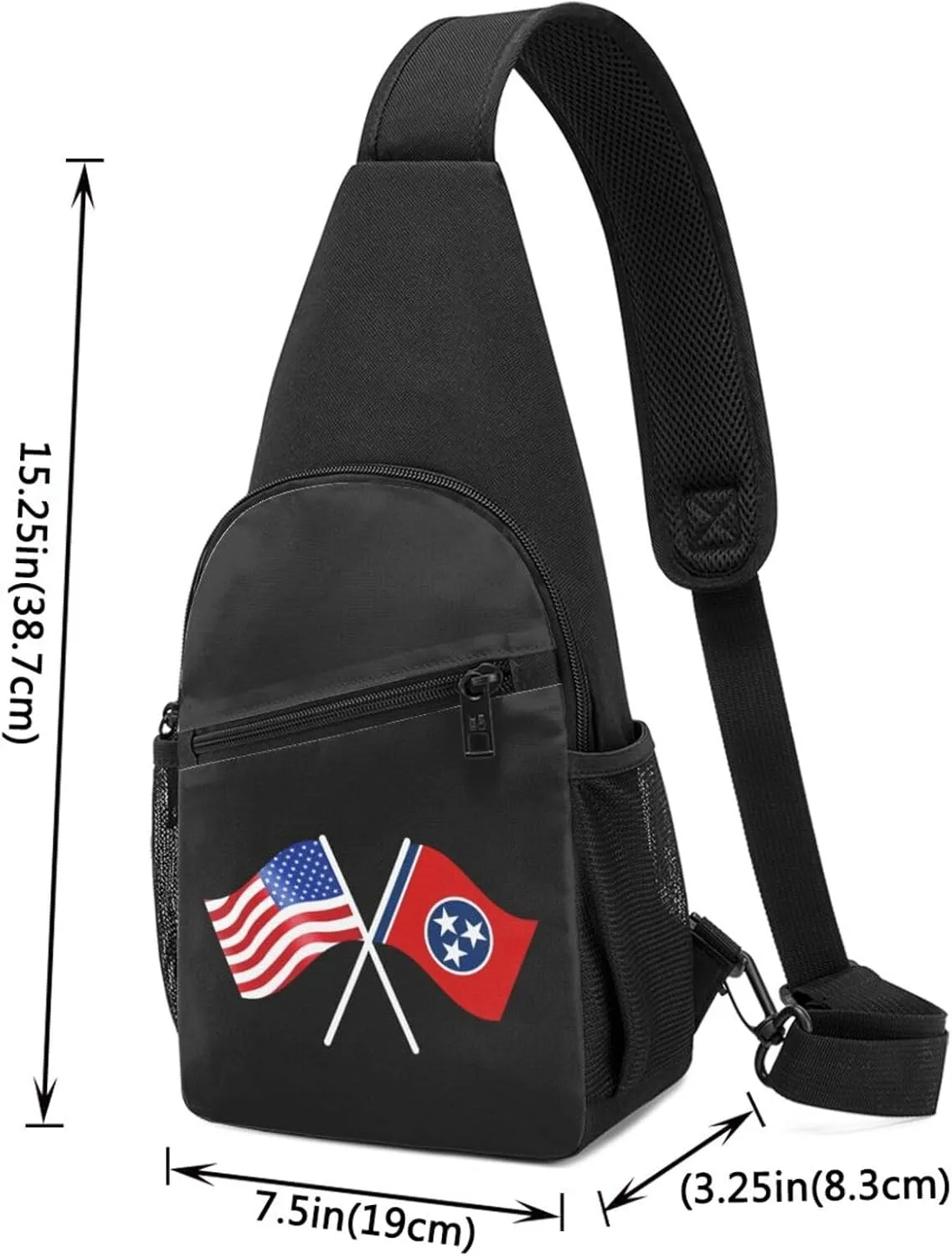 American And Tennessee Flag Chest Pack Leisure Shoulder Crossbody Chest Bag