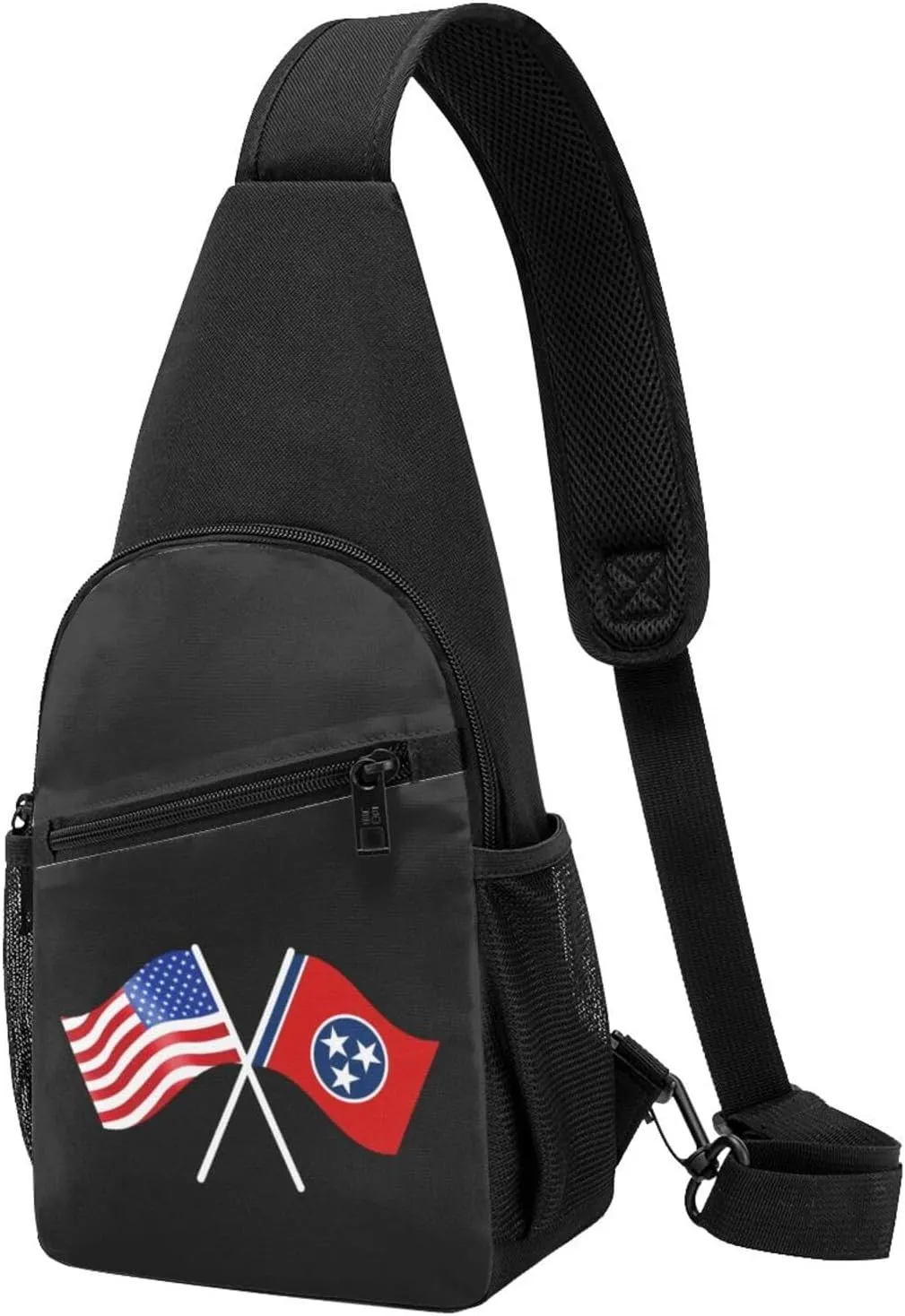 American And Tennessee Flag Chest Pack Leisure Shoulder Crossbody Chest Bag