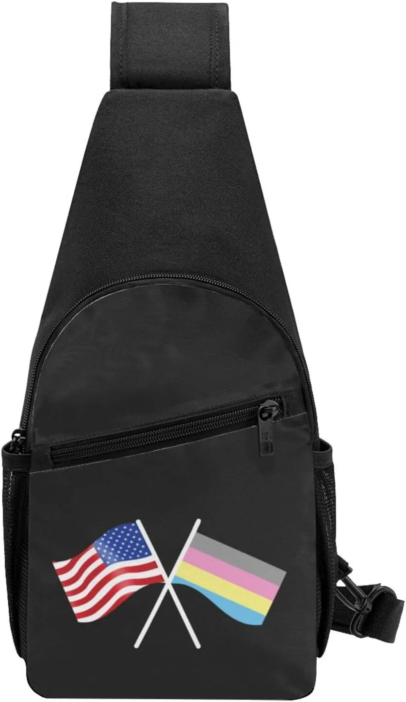 American Polygender Pride flag LGBTQ Chest Pack Leisure Shoulder Crossbody Chest Bag