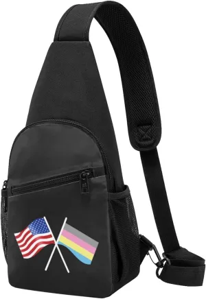 American Polygender Pride flag LGBTQ Chest Pack Leisure Shoulder Crossbody Chest Bag