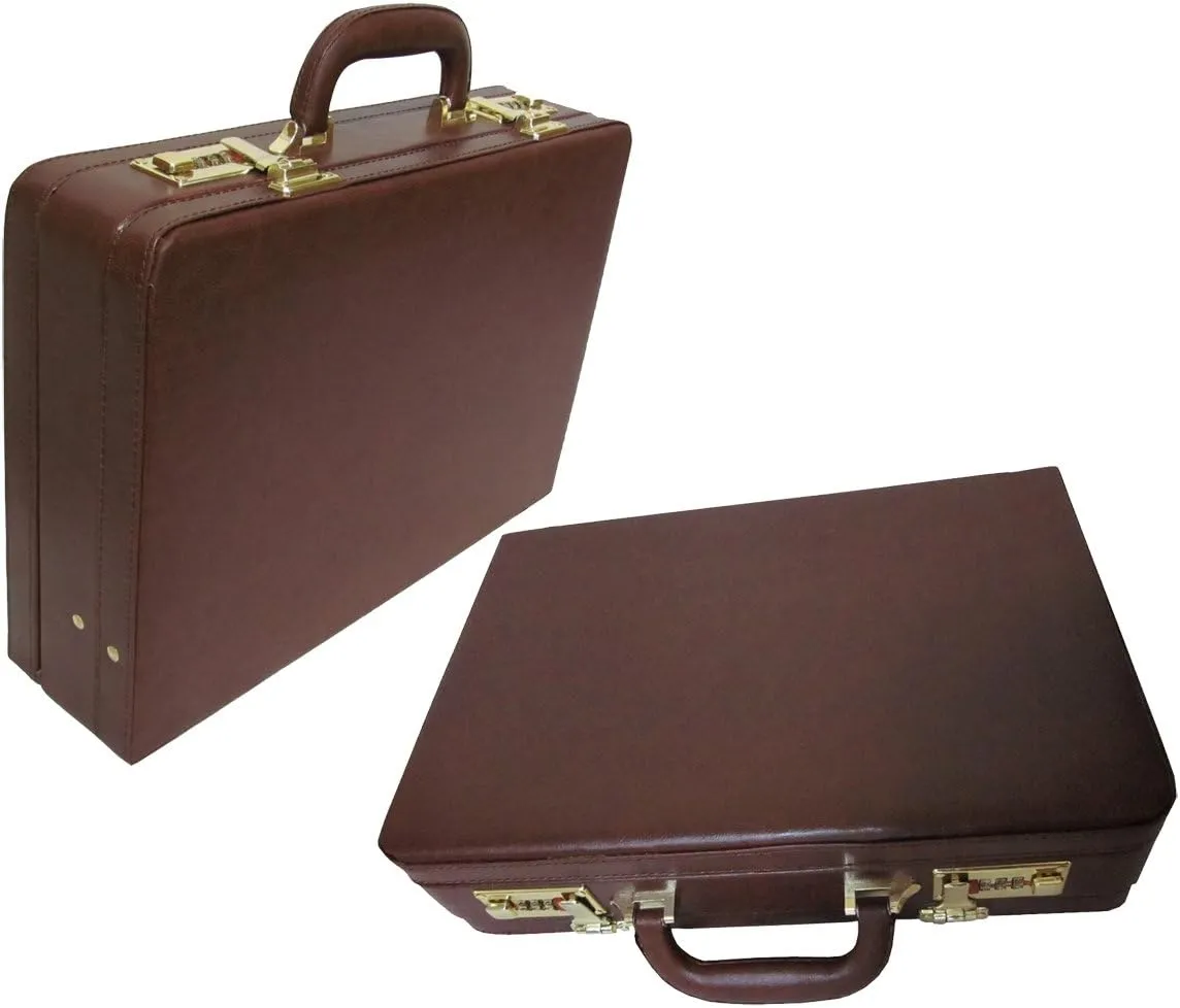 Amerilether Large Expandable Faux Leather Attachè Case (#2894-89)