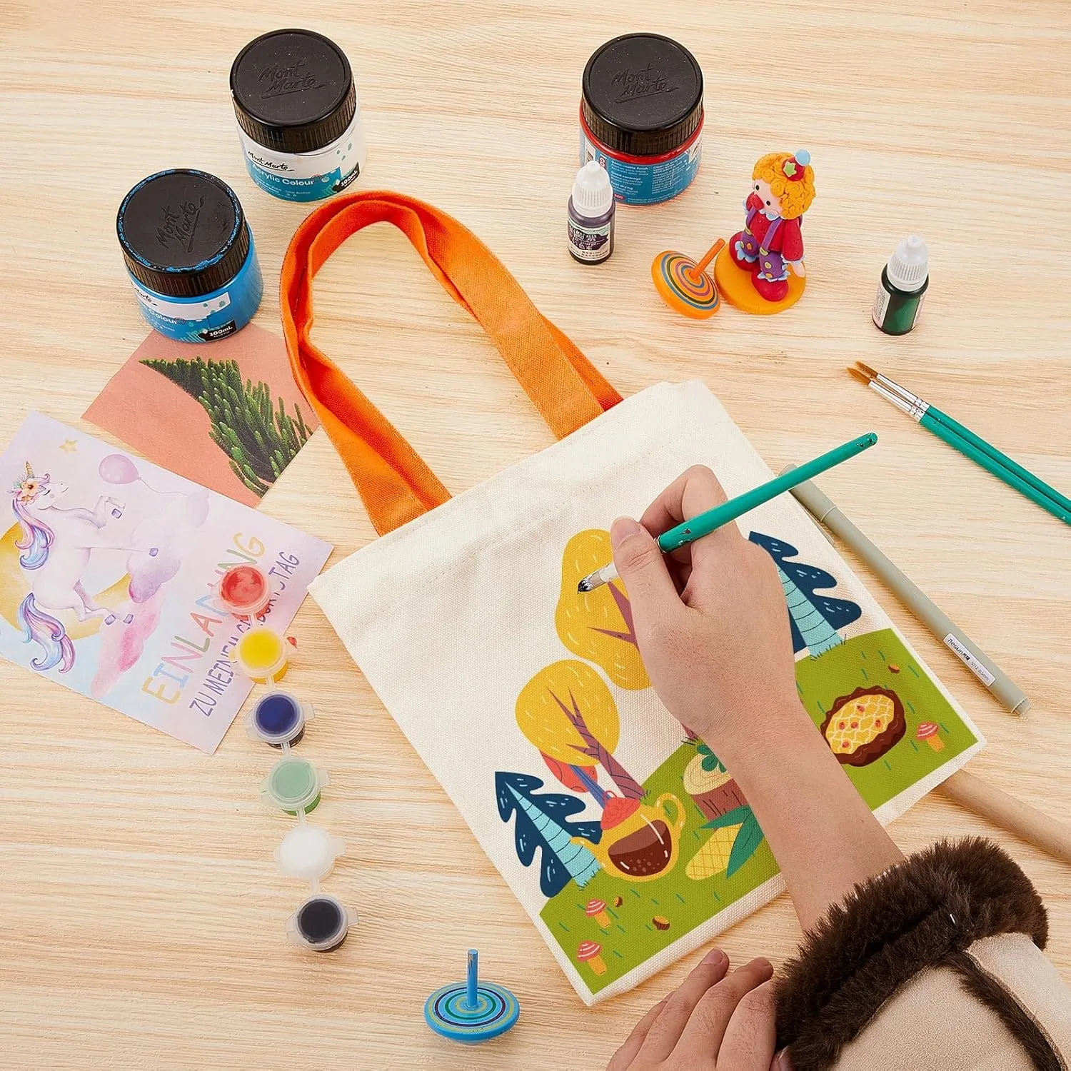 Amylove 24 Pcs Mini Tote Bag Sublimation Blank Canvas Tote Bags Reusable Grocery Luggage DIY Sack Goody for Party Even (10 x 10 Inch,Natural with Colorful Handle)