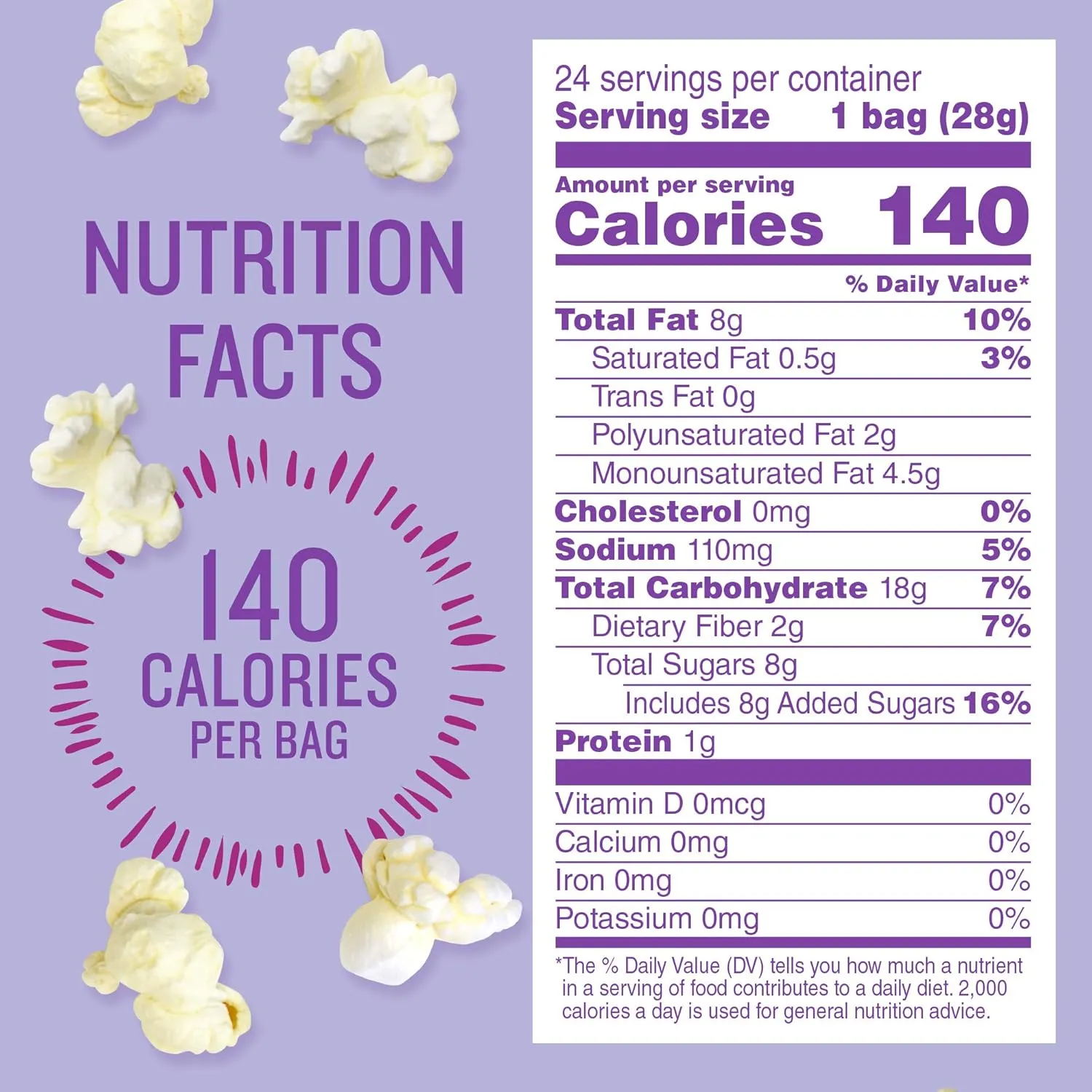 Angie's BOOMCHICKAPOP Sweet & Salty Kettle Corn Popcorn, 1 oz. Individual Bag (Pack of 24)