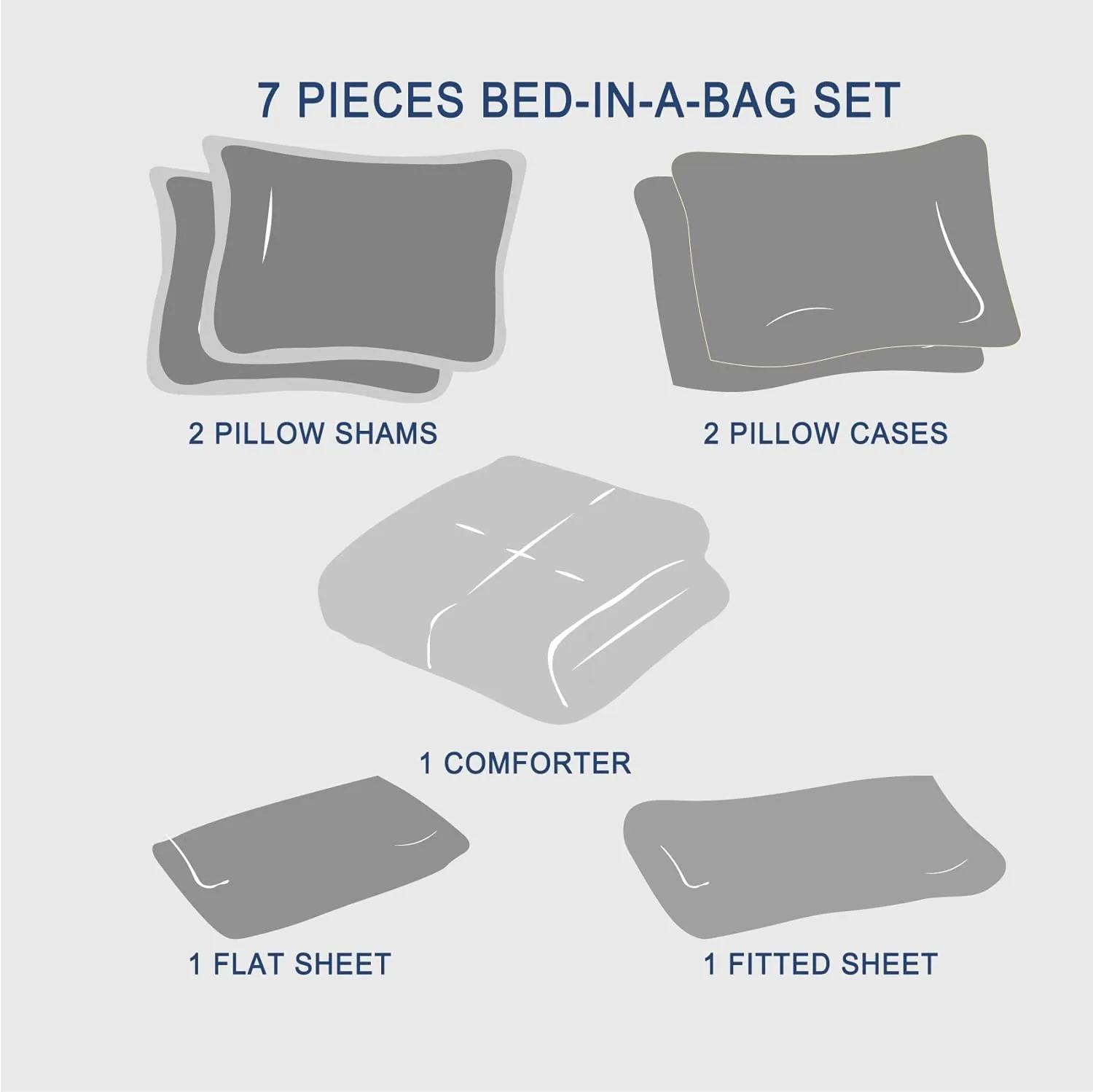 Anluoer Queen Size Bed in a Bag 7 Pieces, Pink Bed Comforter Set with Sheets, All Season Bedding Sets with 1 Comforter, 2 Pillow Shams, 2 Pillowcases, 1 Flat Sheet, 1 Fitted Sheet