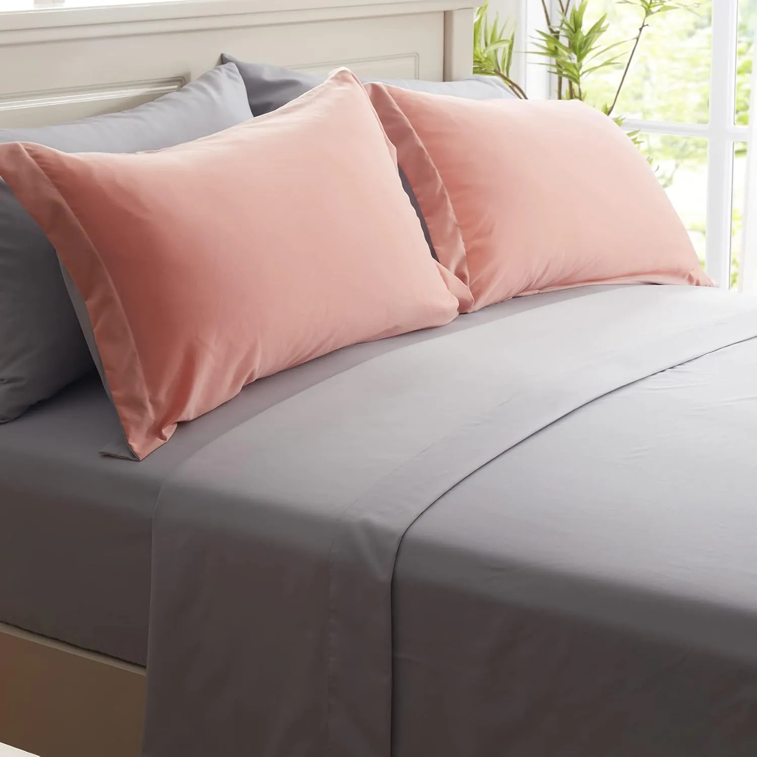 Anluoer Queen Size Bed in a Bag 7 Pieces, Pink Bed Comforter Set with Sheets, All Season Bedding Sets with 1 Comforter, 2 Pillow Shams, 2 Pillowcases, 1 Flat Sheet, 1 Fitted Sheet