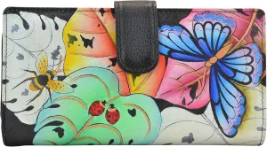 Anna by Anuschka Women's Hand Painted Leather Two Fold Wallet-Cuddly Koala
