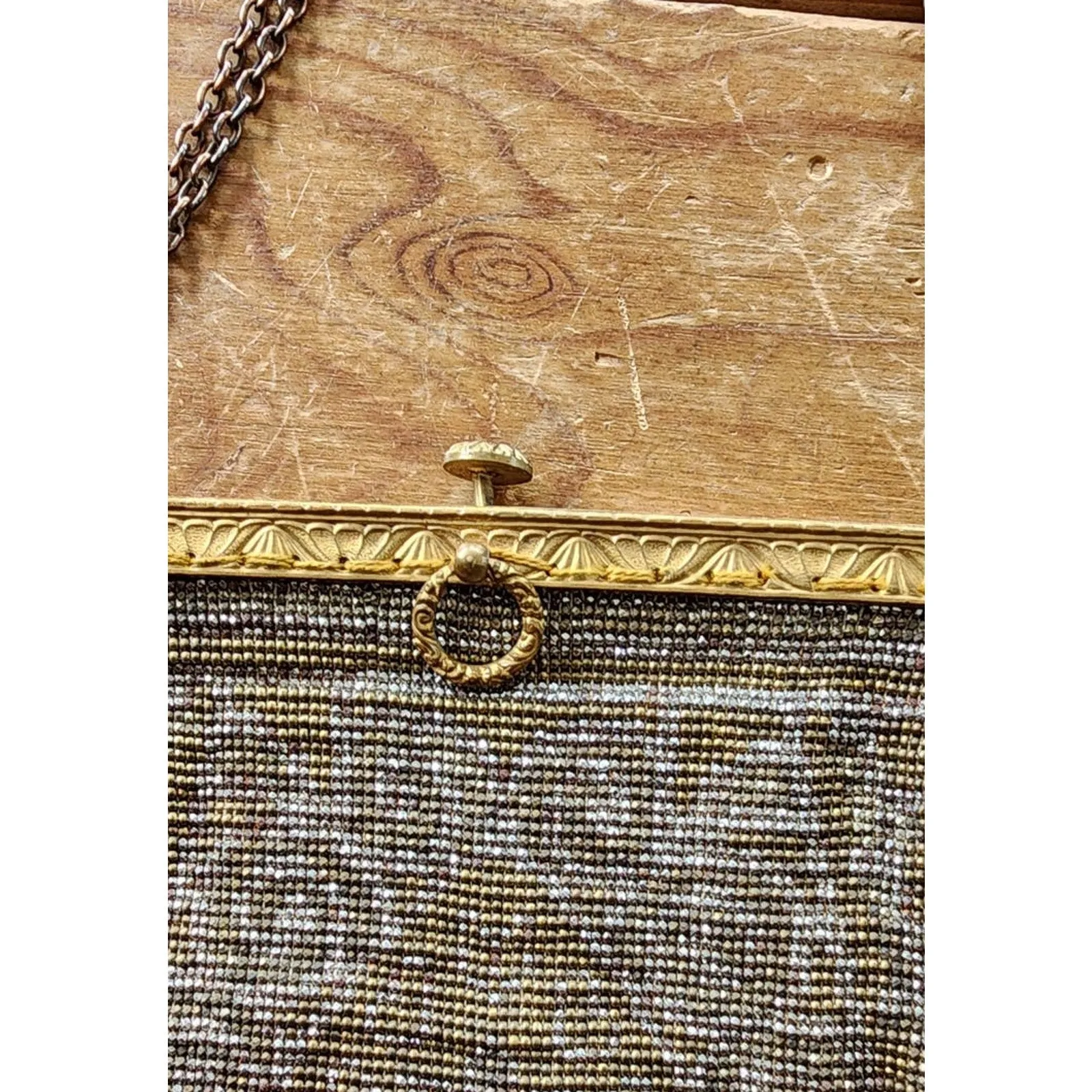 Antique Evening Bag Steel Beads Purse Art Nouveau France AS IS