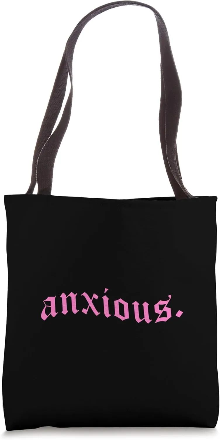 Anxious Pastel Goth Pink Mental Health Gift Alt Edgy Emo Tote Bag