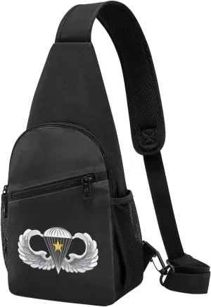 Army Basic Parachutist 5 Combat Jump Wings Chest Pack Leisure Shoulder Crossbody Chest Bag