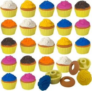ArtCreativity Scented Cupcake Erasers for Kids, Set of 24, Cup Cake Erasers in Assorted Fruity Scents and Colors, School Supplies for Children, Classroom Gifts, Cupcake Birthday Party Favors