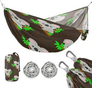 ATTX Cute Cartoon Koalas Camping Hammock - Lightweight & Portable Hammocks, Heavy Duty 330lbs Capacity for Indoor, Hiking, Backpacking, Travel, Backyard, Beach#191