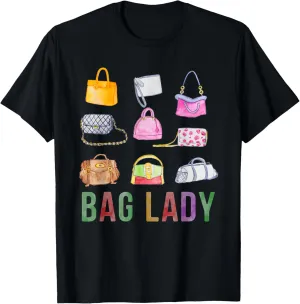 Bag Lady Vibrant Handbag Collection Art T-Shirt