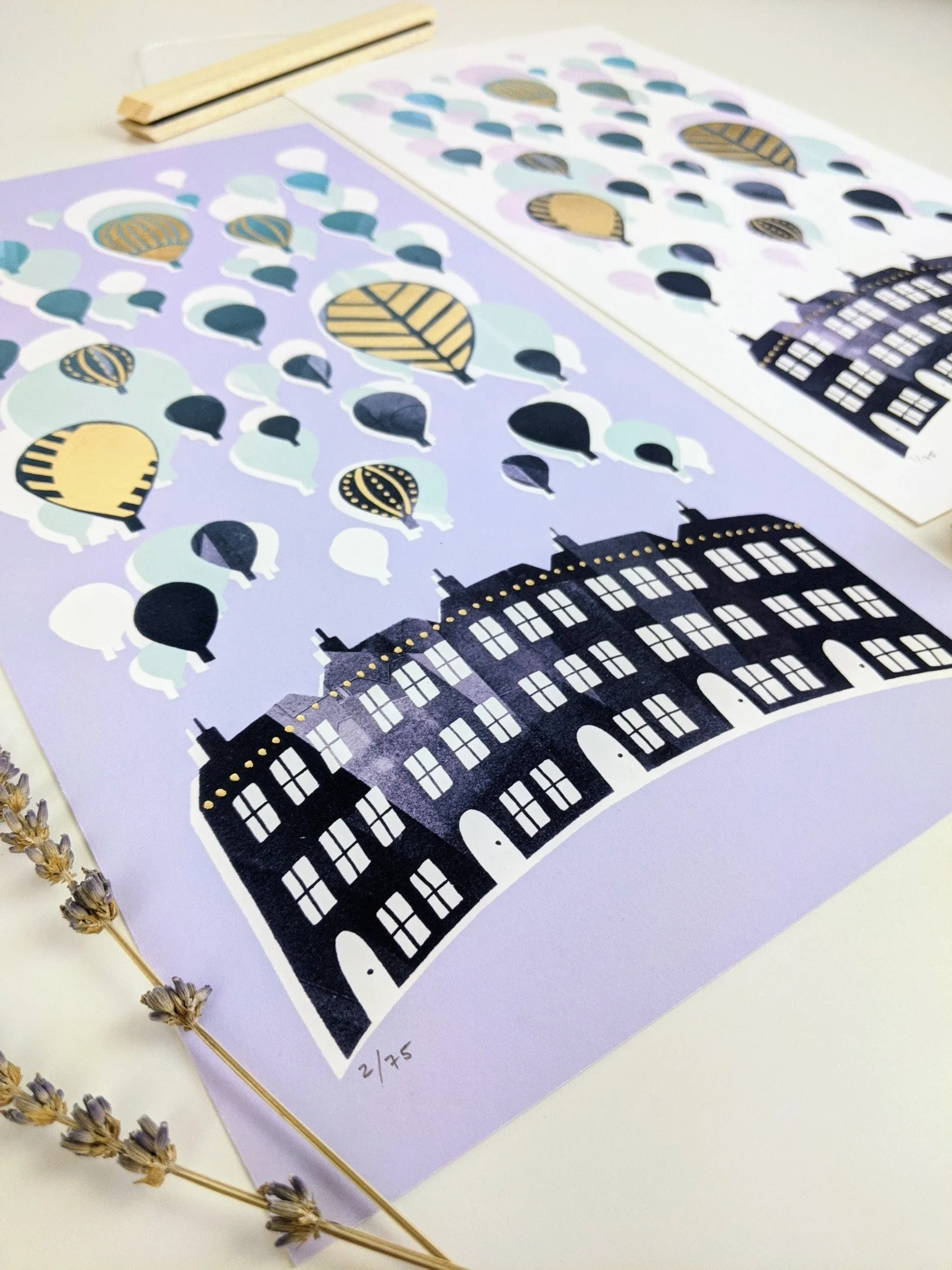 ‘Balloons Over Clifton Crescent’ Bristol Limited Edition Fine Art Print