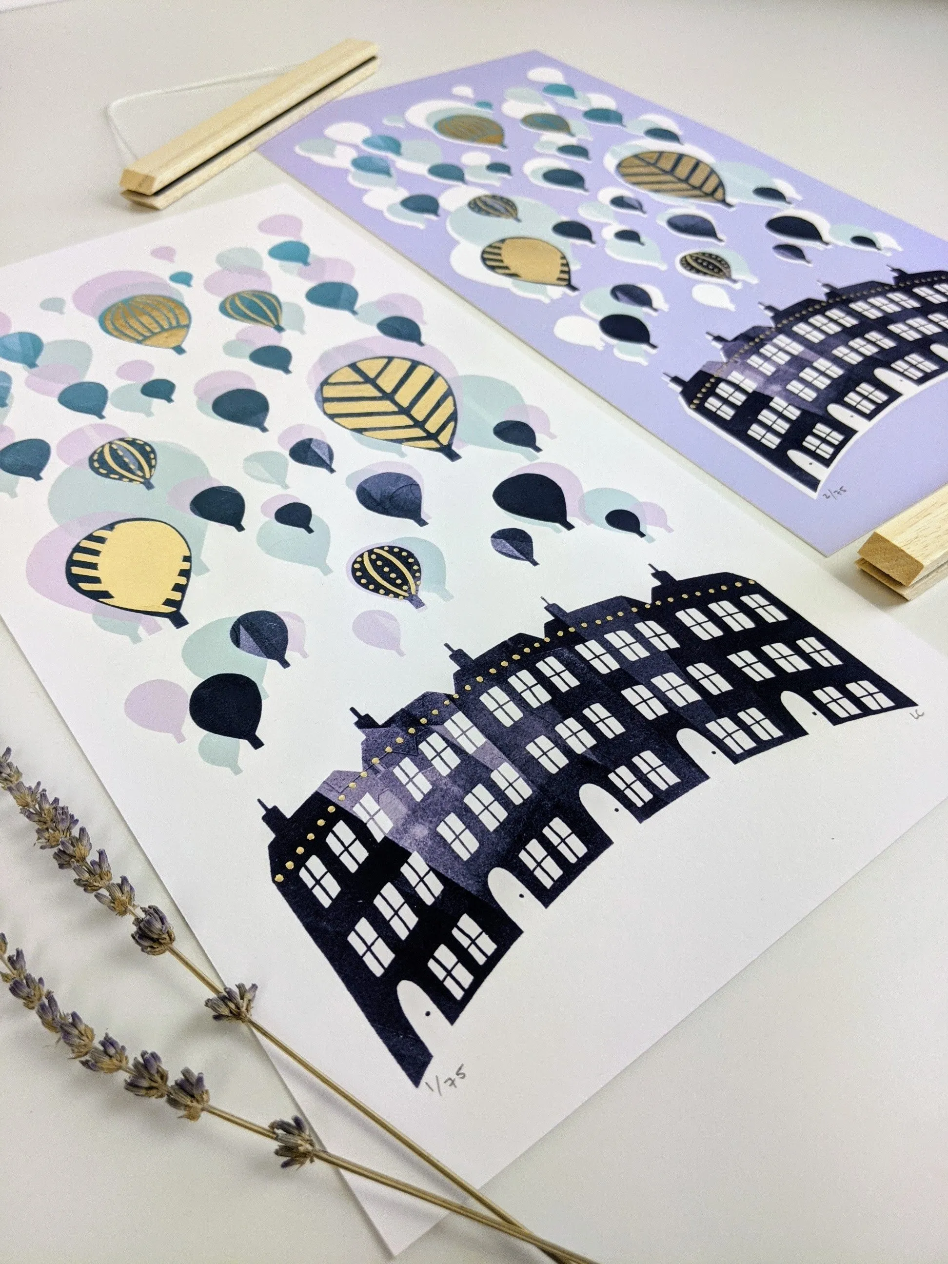 ‘Balloons Over Clifton Crescent’ Bristol Limited Edition Fine Art Print
