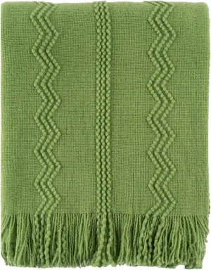 BATTILO HOME Moss Green Throw Blanket for Couch, Spring Decorative Green Blankets for Sofa, Spring Throw Blanket, 50"x60"