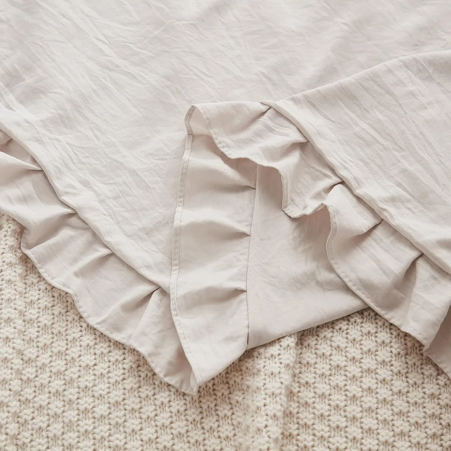 Beige Grey Body Pillow Cover 20x54inches Long Pillowcase Ruffled Pillowcases Shabby Chic Ruffled Fringe Decor Cute Body Ruffled Pillow Sham