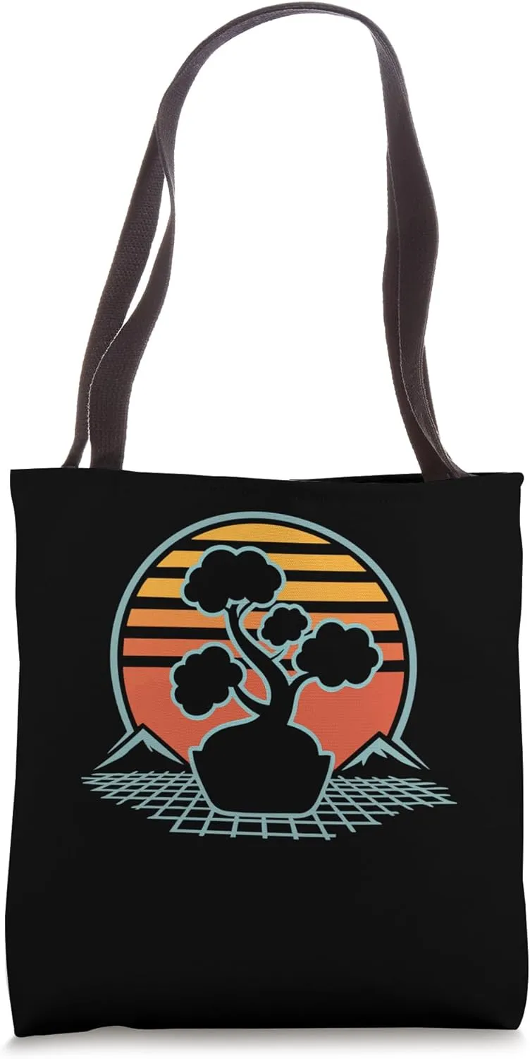Bonsai Tree Retro Vintage 80s Tote Bag