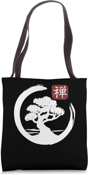 Bonsai Tree Zen Buddhist Enso Circle Tote Bag