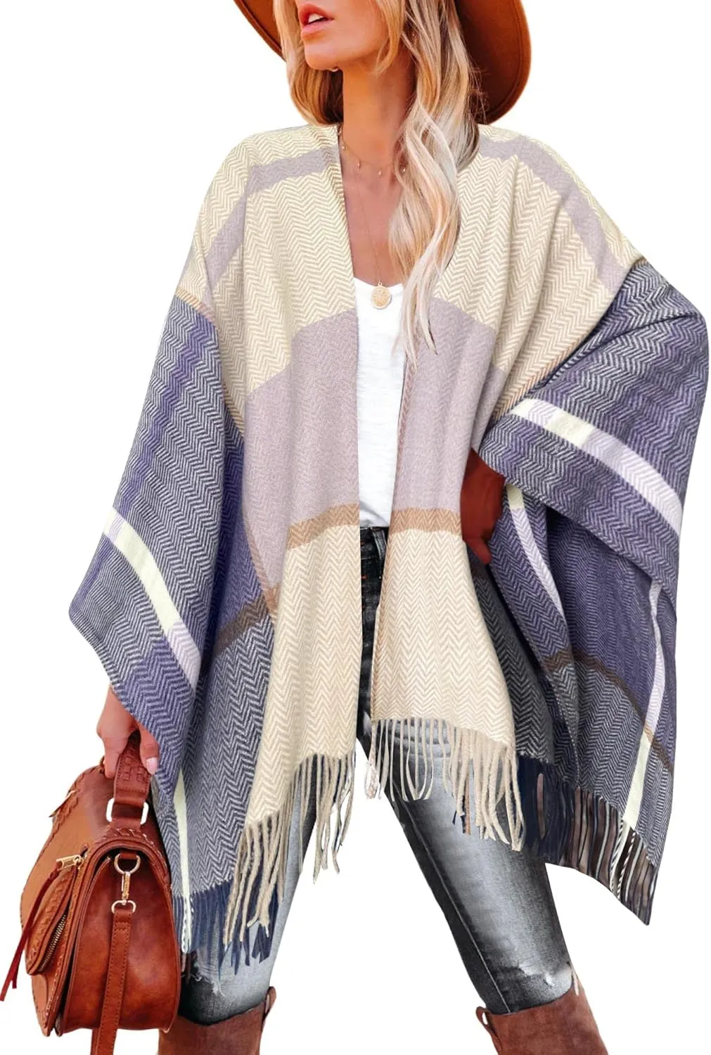 Breezy Lane Women's Shawl Wraps Warm Poncho Ruana Wrap Cardigan