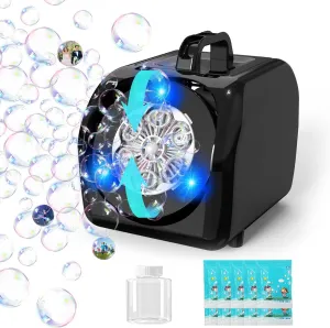Bubble Machine for Kids Toddlers Automatic Battery Operated Bubble Machine 20000  Bubbles/Mins 45° Portable Bubble Maker with Bubble Solution Outdoor Toys for Parties, Birthday, Wedding, Christmas