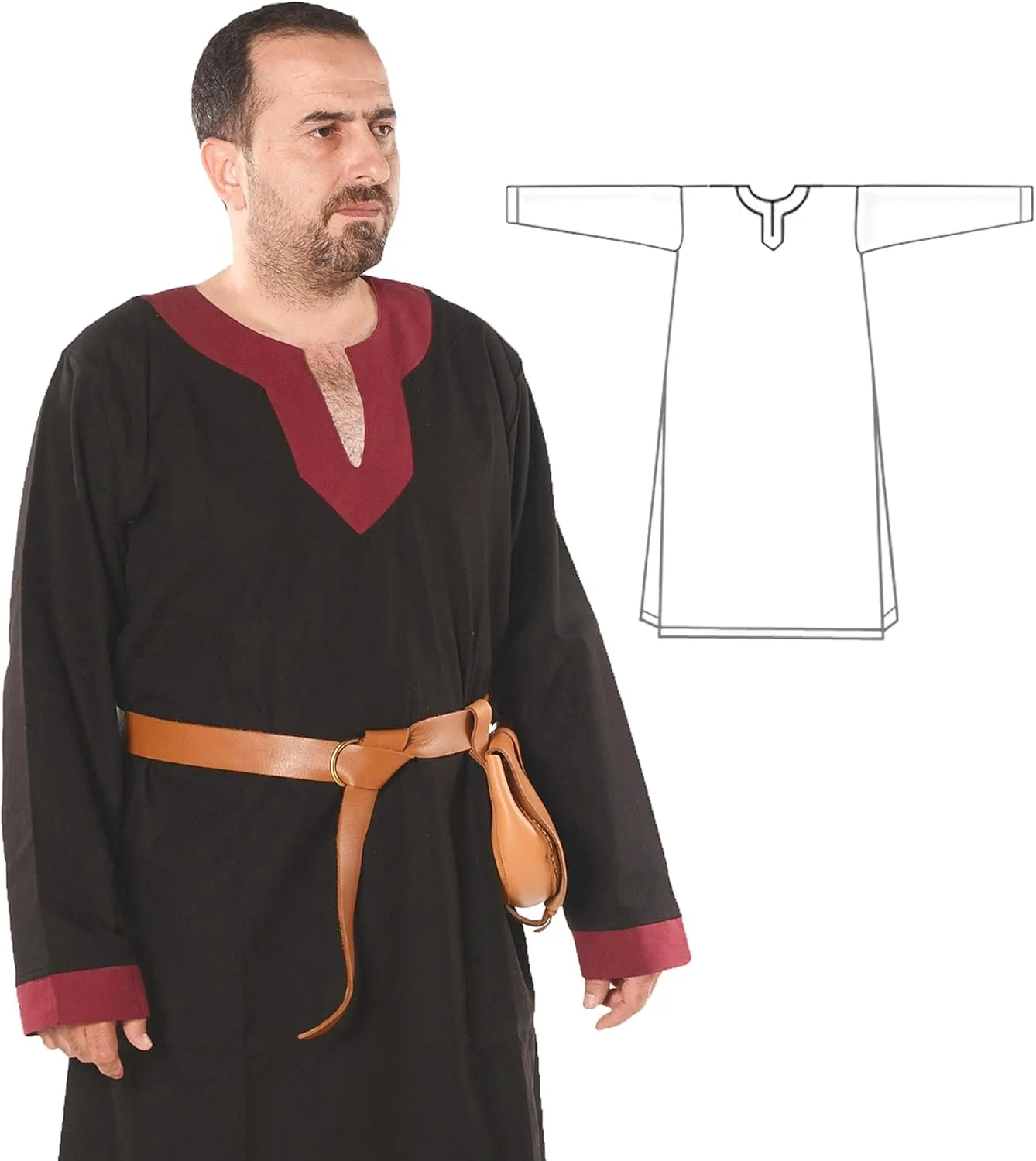 Calvina Costumes Arthur Medieval, Viking, LARP and Renaissance Tunic by Formen - Made in Turke