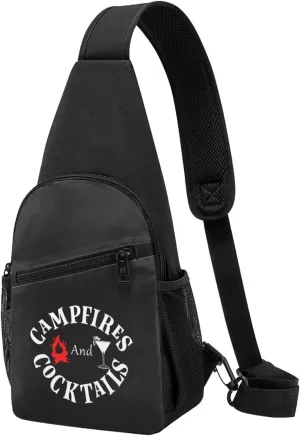Campfire And Cocktails Chest Pack Leisure Shoulder Crossbody Chest Bag