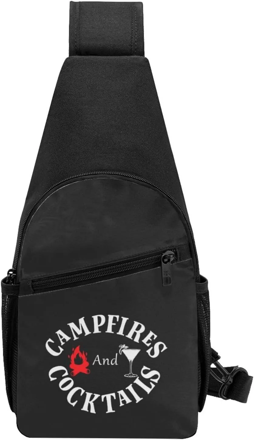 Campfire And Cocktails Chest Pack Leisure Shoulder Crossbody Chest Bag