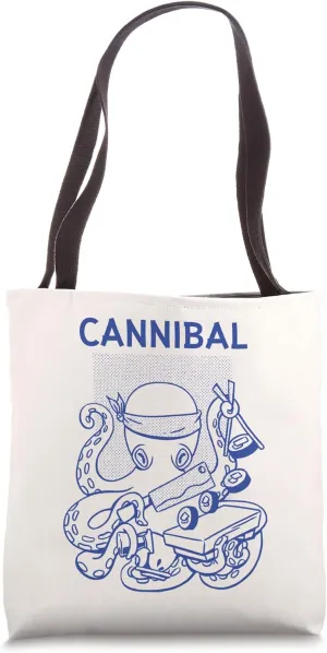 Cannibal Octopus Tentacle Seafood Creature Dark Humor Joke Tote Bag