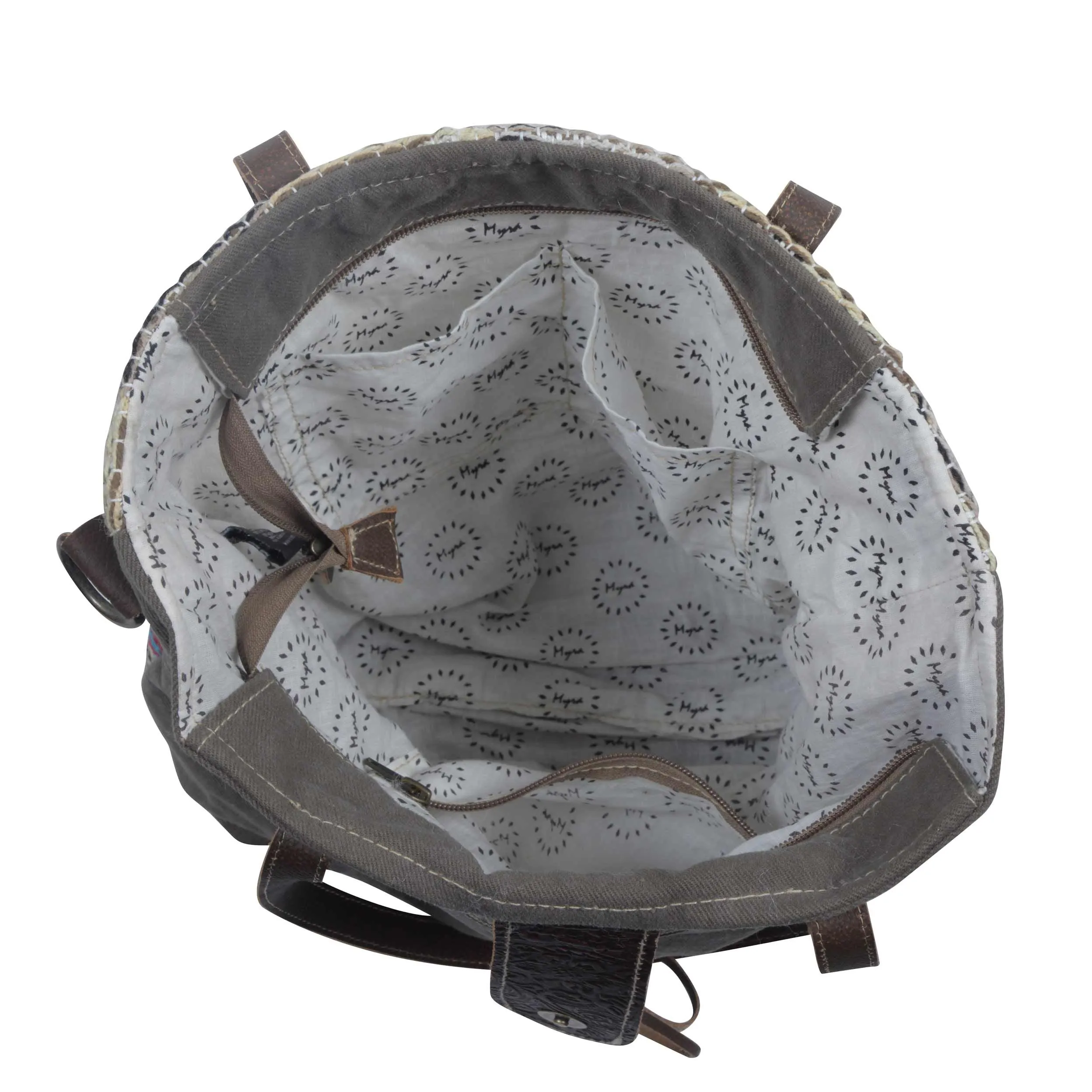 Canvas Shoulder Bag-Myra Muted Cones