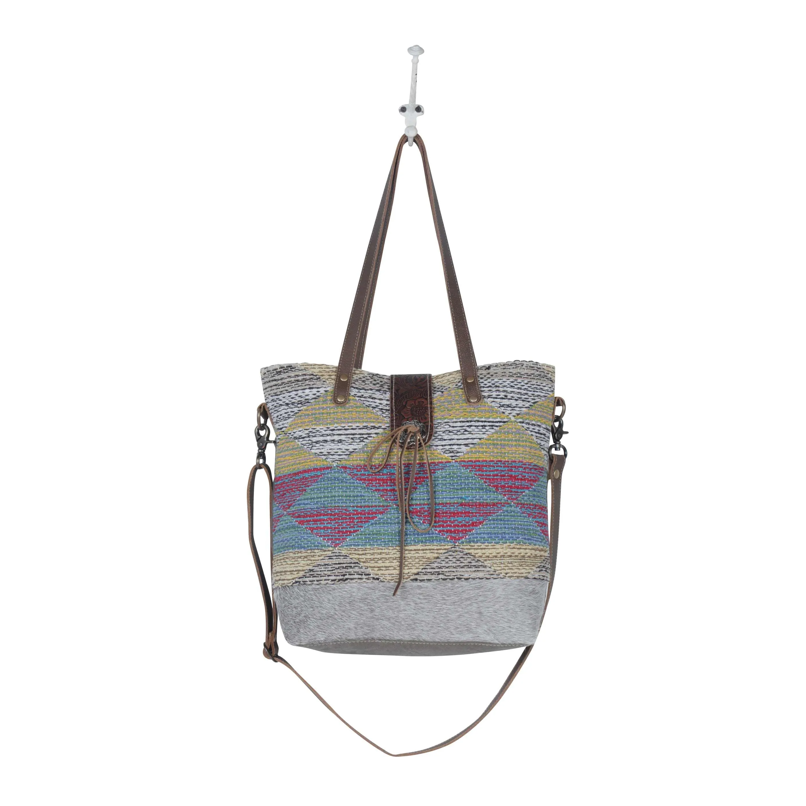 Canvas Shoulder Bag-Myra Muted Cones