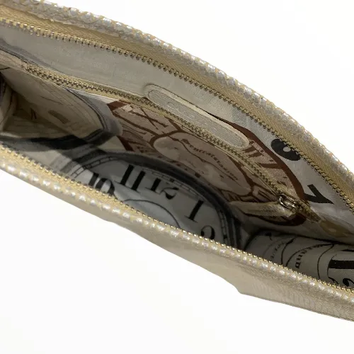 Carouzou Elvi moonlight  glamorous leather clutch