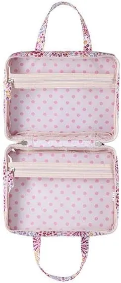 Cath Kidston Wash Bag | Large Toiletry Bag | Cosmetic Bag | Makeup Organiser | Travel Wash Bag | Two Parts Skin Care Bag | Strawberry Print