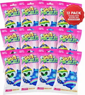 Cats vs Pickles 12pk Mystery Fuchsia Wave Bean Filled Plushies for Advent Calendars | Blind Bags for Girls and Boys | Surprise Bean Collectibles | Sensory Friendly Mystery Toys | 12-Pack