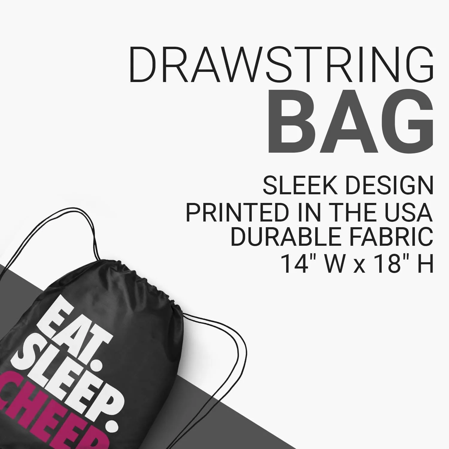 ChalkTalkSPORTS Cheerleading Sport Pack Cinch Sack | Eat Sleep Cheer
