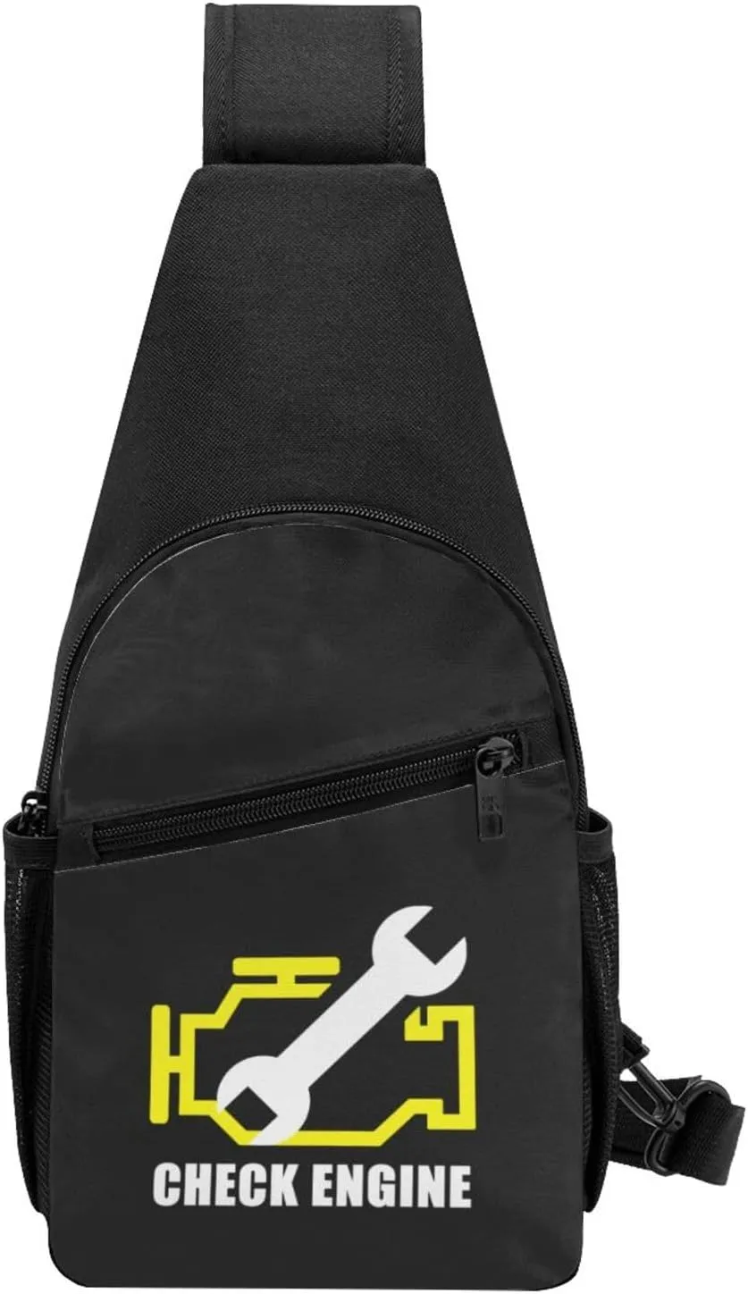 Check Engine Light Mechanic Auto Repair Chest Pack Leisure Shoulder Crossbody Chest Bag