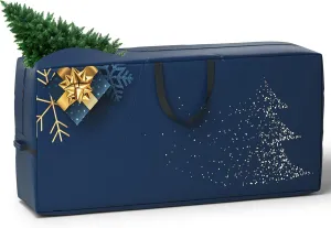 Christmas Tree Storage Bag - Extra Large Tree Rolling Storage Bag - Fits Up to 9 ft Artificial Disassembled Trees, Durable Handles for Easy Carrying & Transport - Tear-Proof Oxford Duffle Bag(Blue)
