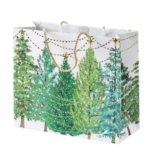 Christmas Trees with Lights Large Gift Bag - Set of 4