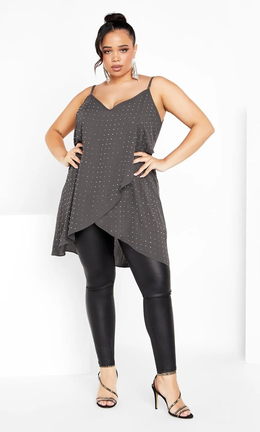 City Chic Women's Plus Size Cami - Hi Lo Shine
