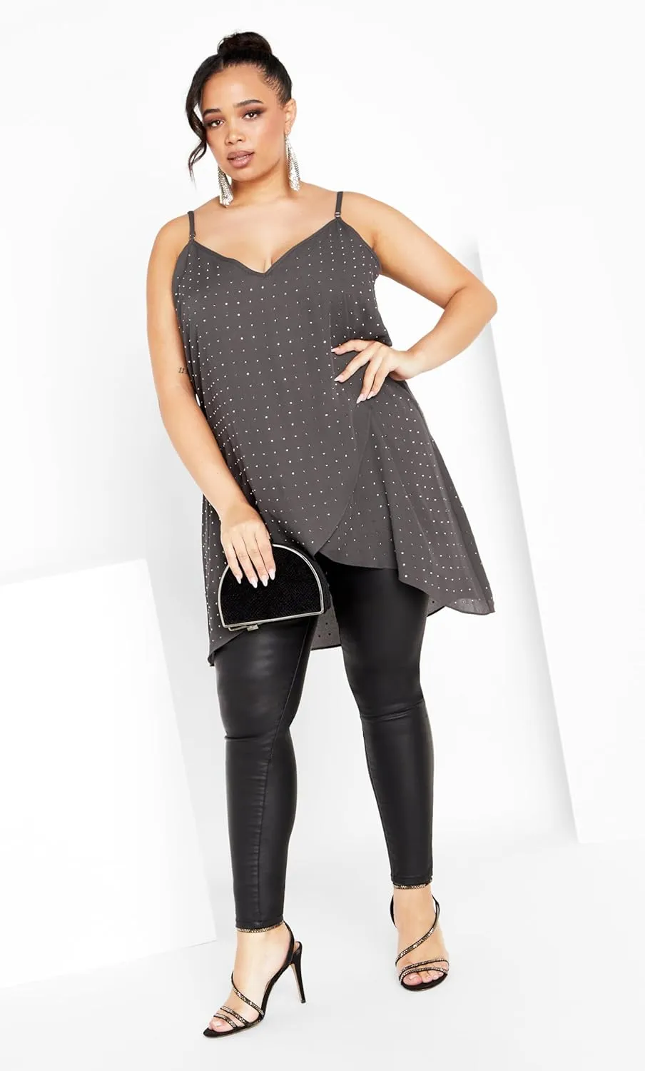 City Chic Women's Plus Size Cami - Hi Lo Shine
