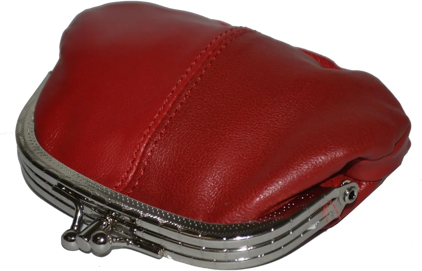 Coin Purse Double Frame with Zipper Pocket (Red)